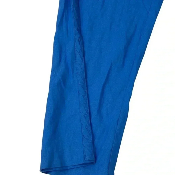 Jason Wu Regular Linen Blend Wide Leg Braided Crop Pants French Blue NEW Size 12 - Picture 12 of 13